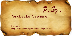 Porubszky Szemere névjegykártya